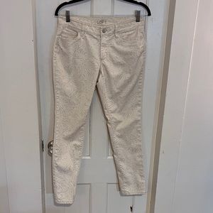Loft petite jeans, white with print, 27/4P
